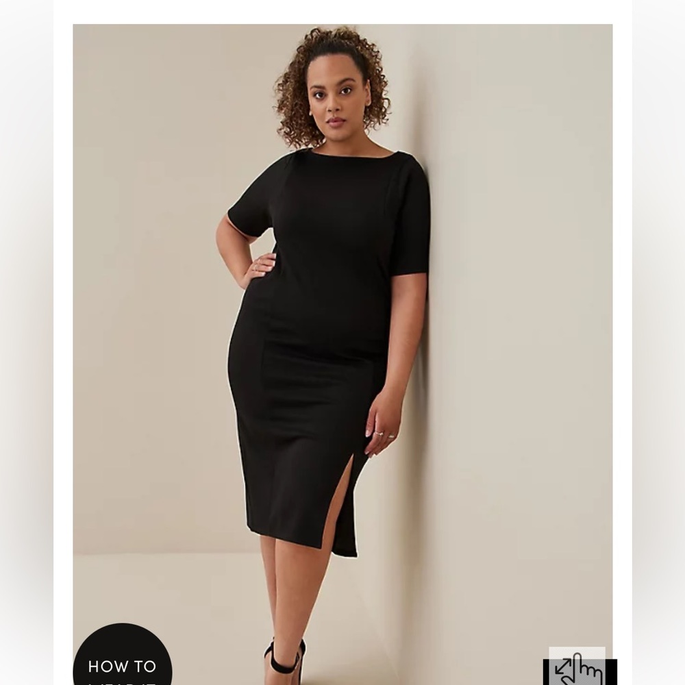 Black NWT midi Cupro bodycon dress